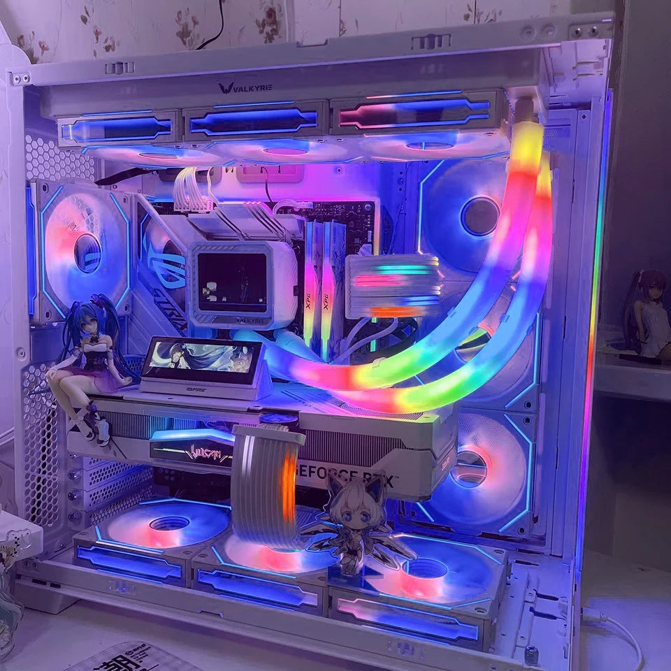 Flexible 5V ARGB LED Neon Tube Light Strip Cover Sleeve For Gaming PC AIO 120 240 360 CPU Water Liquid Cooler Modding