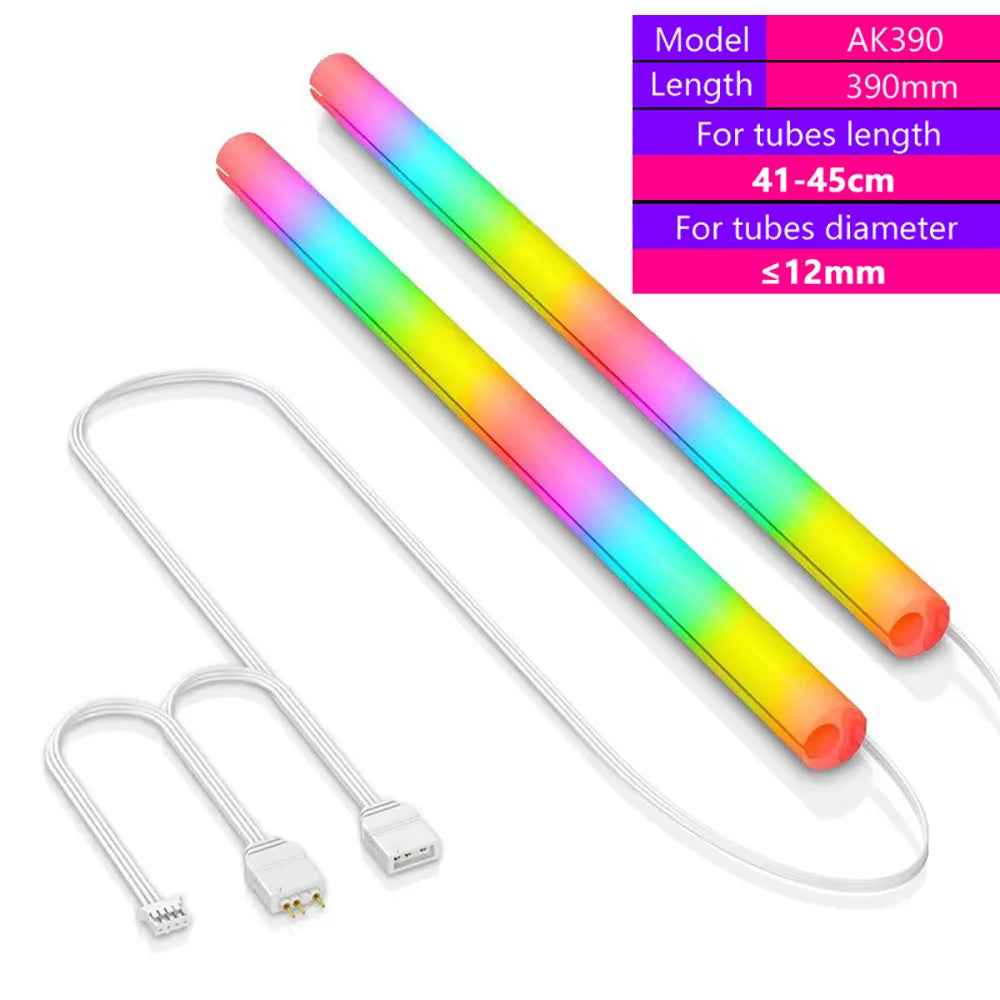 Flexible 5V ARGB LED Neon Tube Light Strip Cover Sleeve For Gaming PC AIO 120 240 360 CPU Water Liquid Cooler Modding
