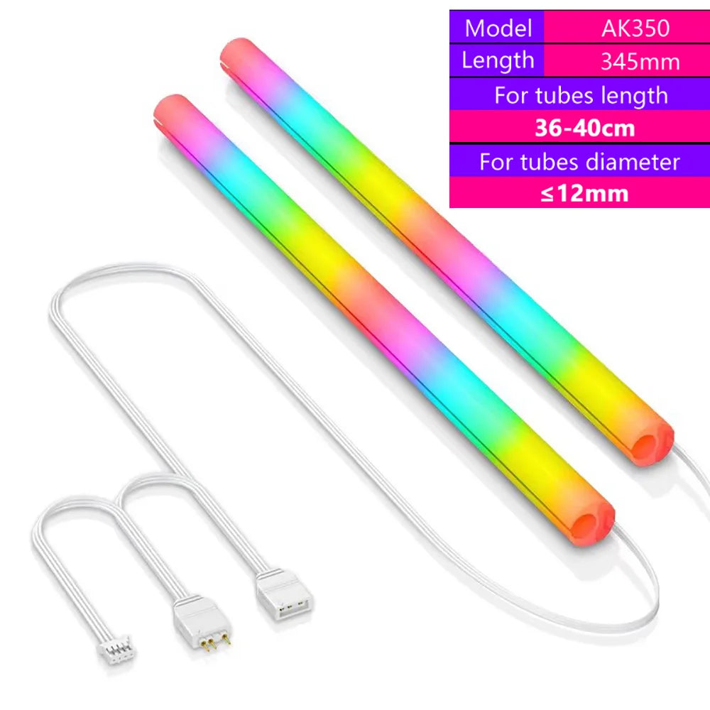 Flexible 5V ARGB LED Neon Tube Light Strip Cover Sleeve For Gaming PC AIO 120 240 360 CPU Water Liquid Cooler Modding