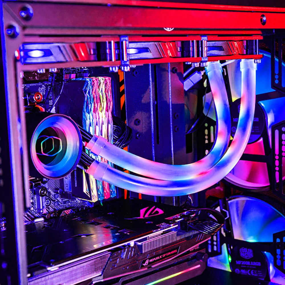 Flexible 5V ARGB LED Neon Tube Light Strip Cover Sleeve For Gaming PC AIO 120 240 360 CPU Water Liquid Cooler Modding